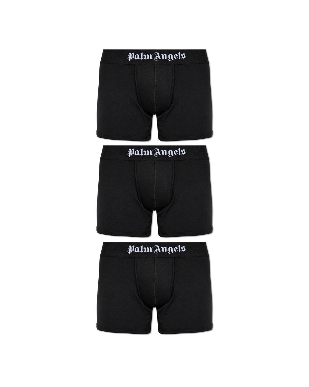 Palm Angels Black Three-Pack Of Boxers With Logo for men