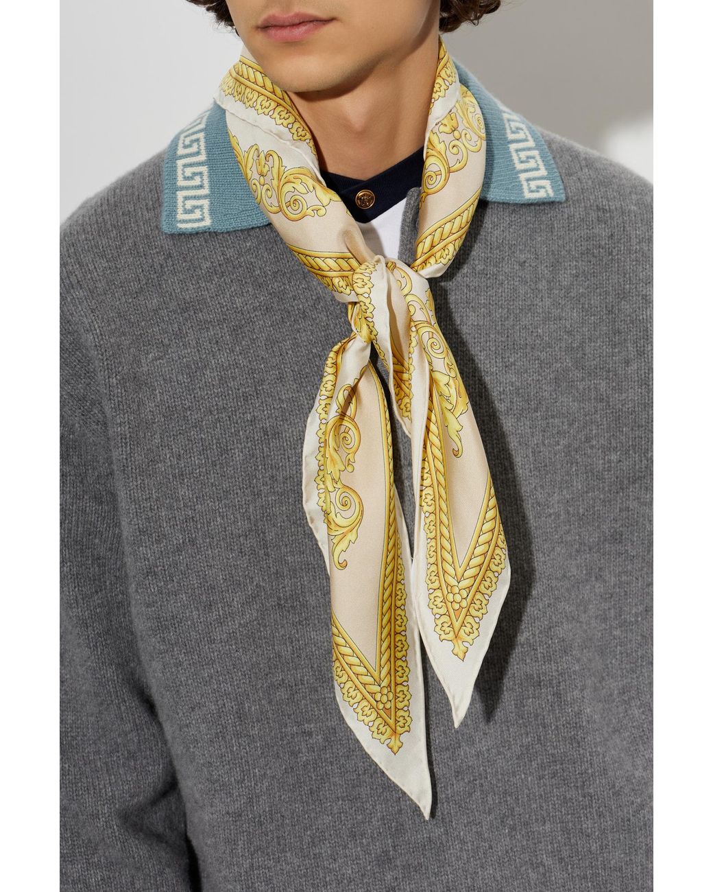 Versace Metallic Silk Scarf