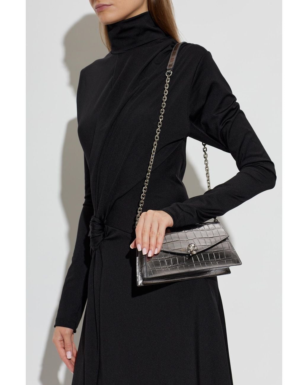 McQueen Black "Skull Mini" Bag