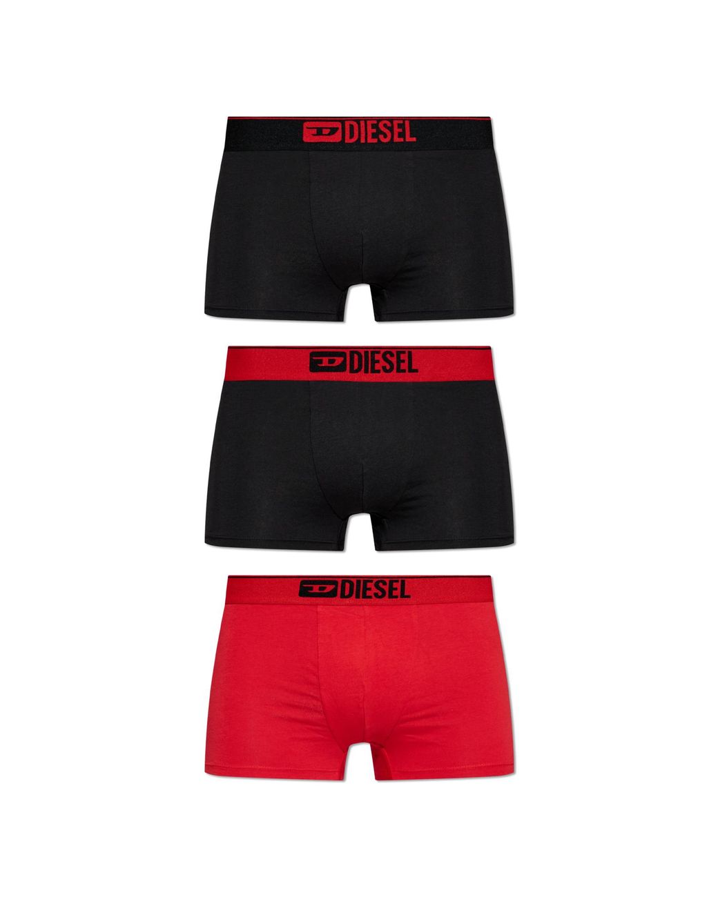 DIESEL Red Three-Pack Of Boxer Briefs 'Umbx-Damienthreepack' for men