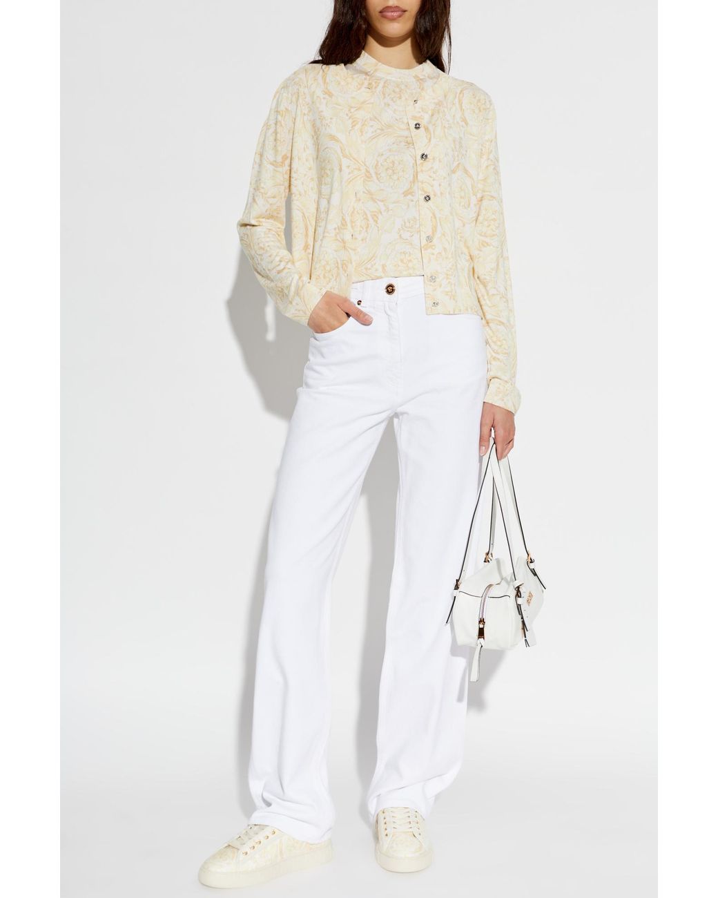 Versace Natural Silk Cardigan