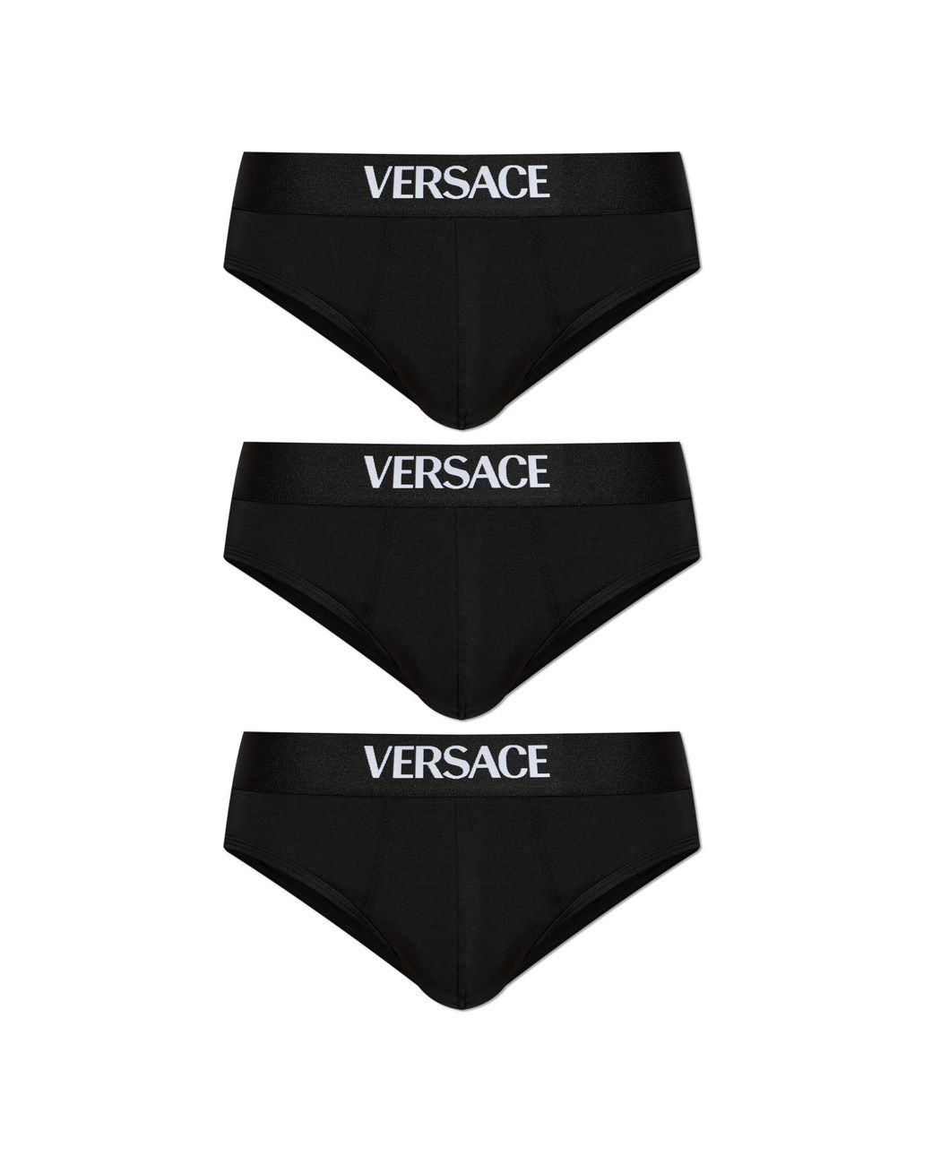 Versace Black Three-Pack Of Briefs With Logo for men