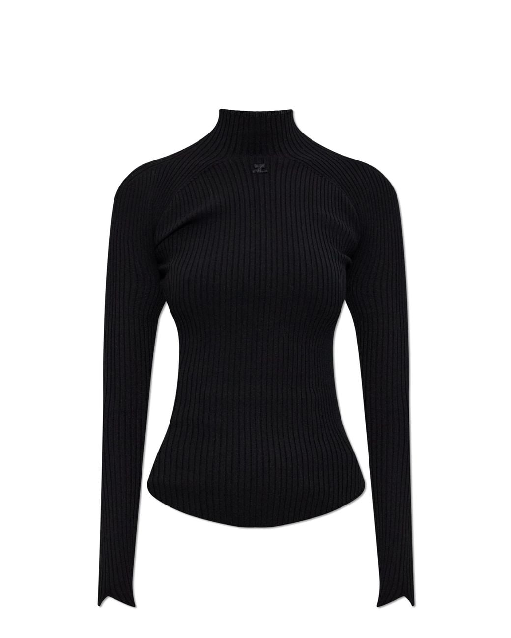 Courreges Black Turtleneck With Logo