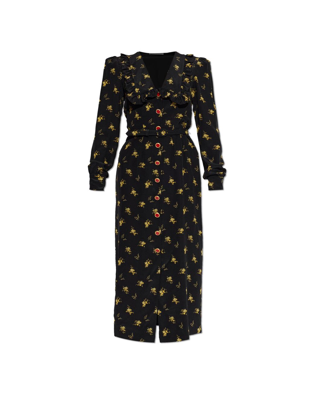 Alessandra Rich Black Floral Motif Dress