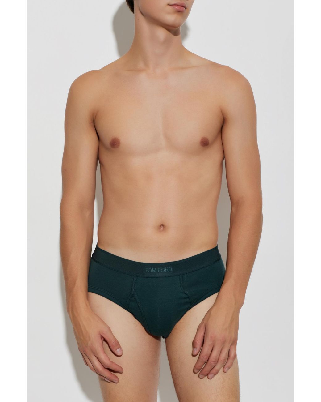 Tom Ford Black Cotton Briefs With Logo for men