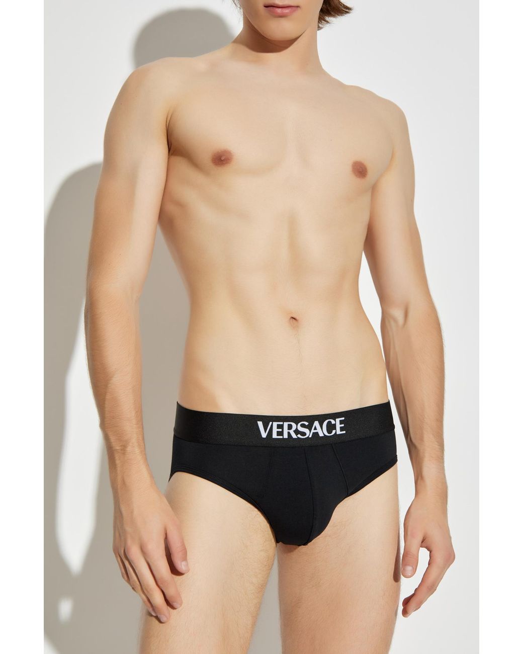 Versace Black Three-Pack Of Briefs With Logo for men