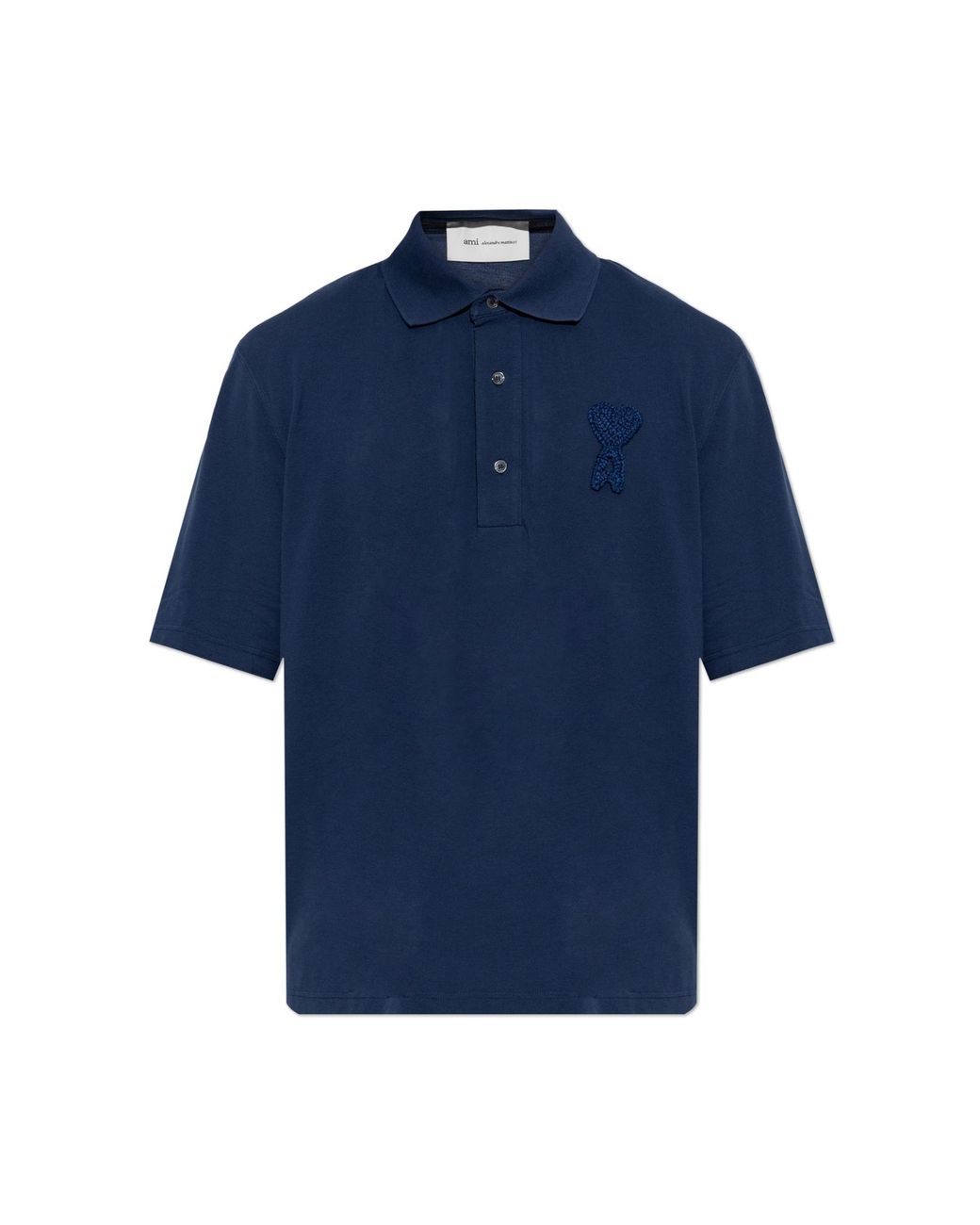 AMI Blue Polo With Patch for men