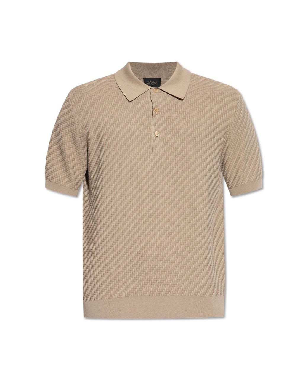 Brioni Natural Polo With Logo for men