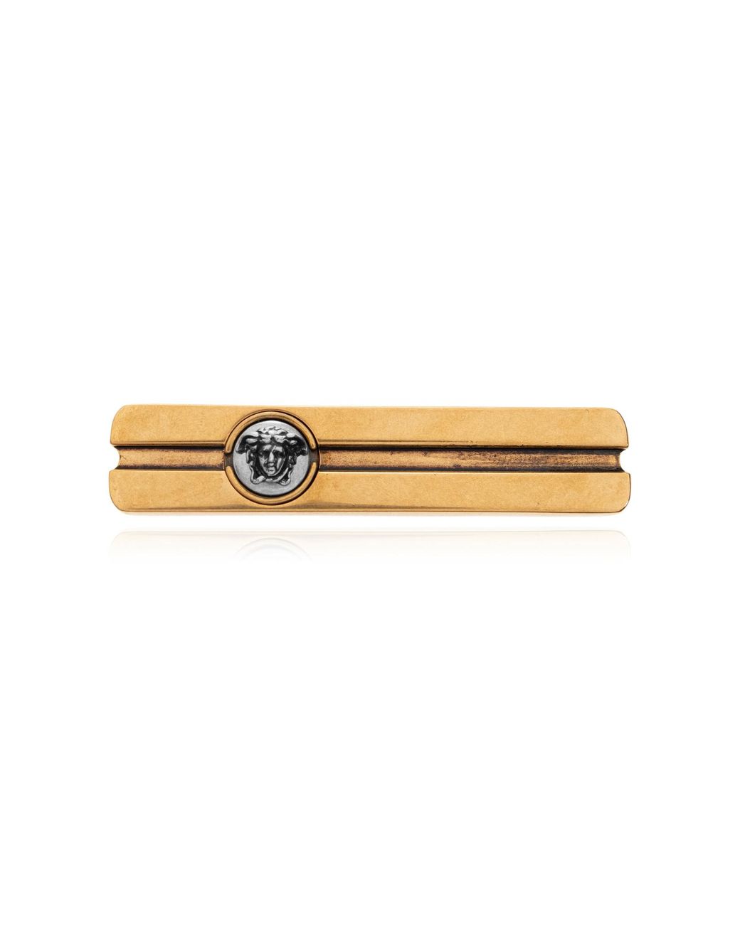 Versace Metallic Brass Tie Clip for men