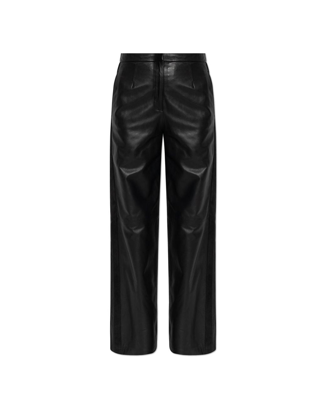 IRO Black Leather Trousers Uleth