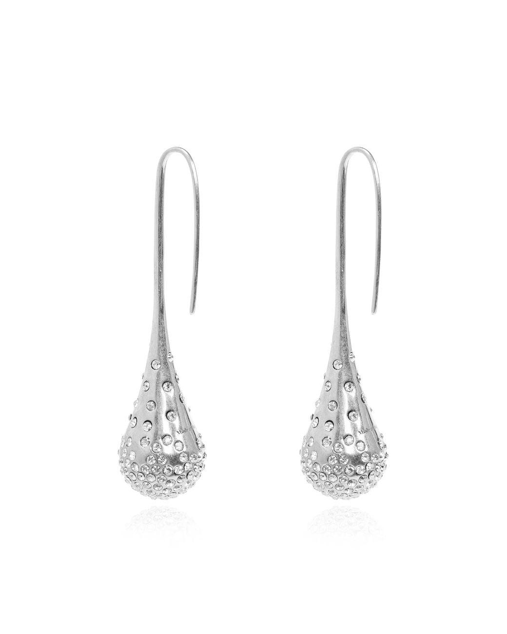 Jimmy Choo White Brass Earrings With Shimmering Crystals