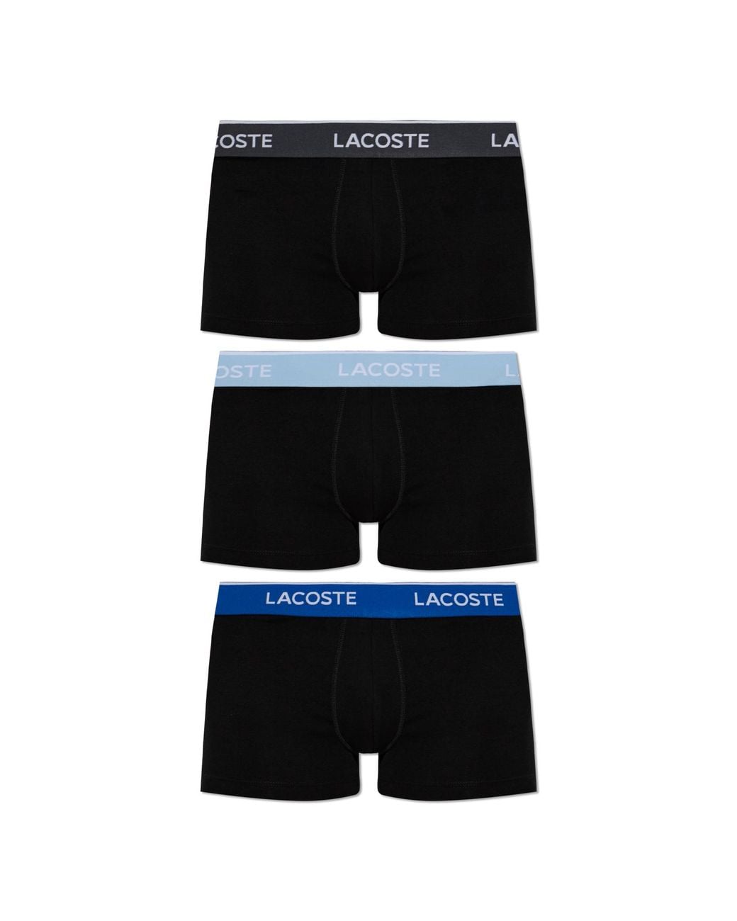 Lacoste Black Three-Pack Of Cotton Boxer Briefs for men
