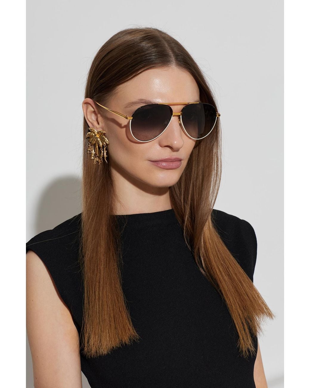 Linda Farrow Metallic 'Marcelo' Sunglasses