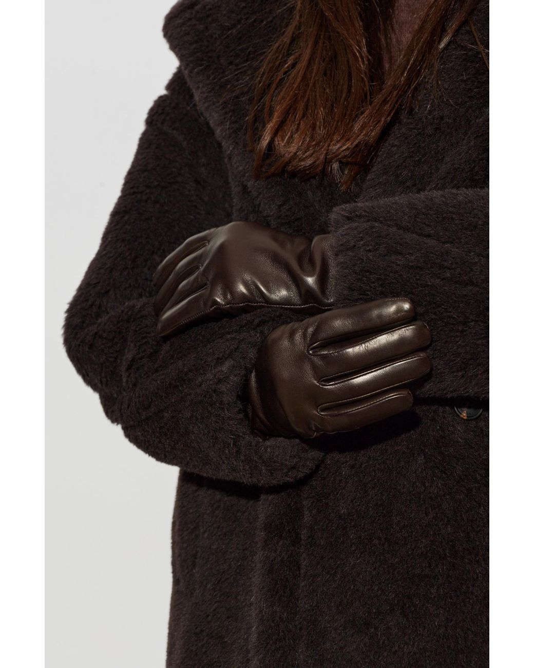Max Mara Black Leather Gloves