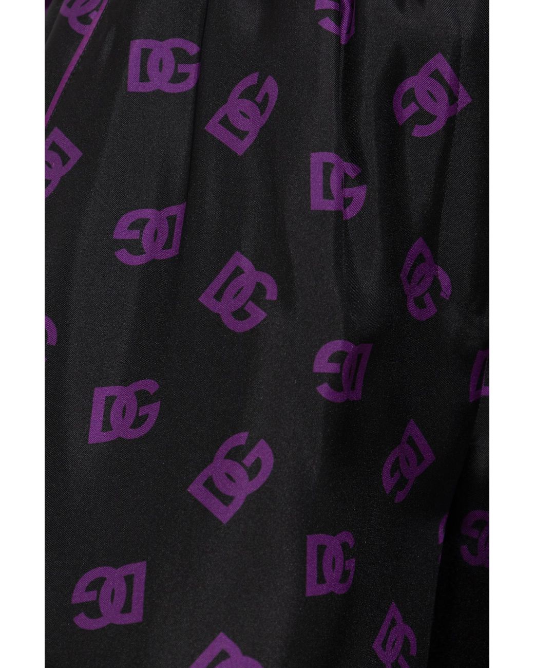Dolce & Gabbana Blue Silk Trousers With Monogram