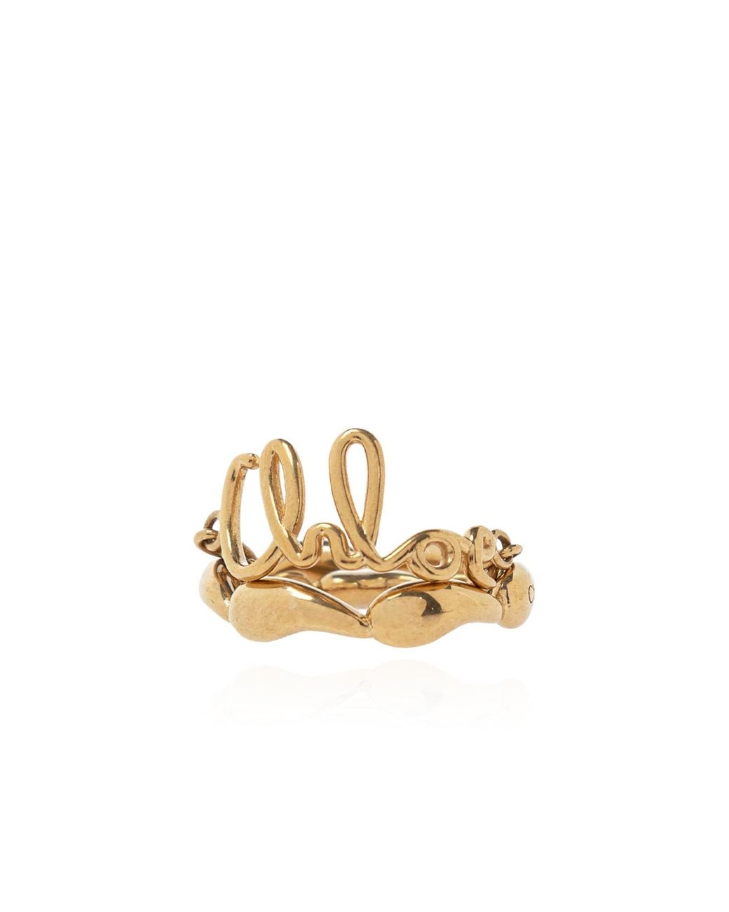 Chloé Black Ring With A Chain
