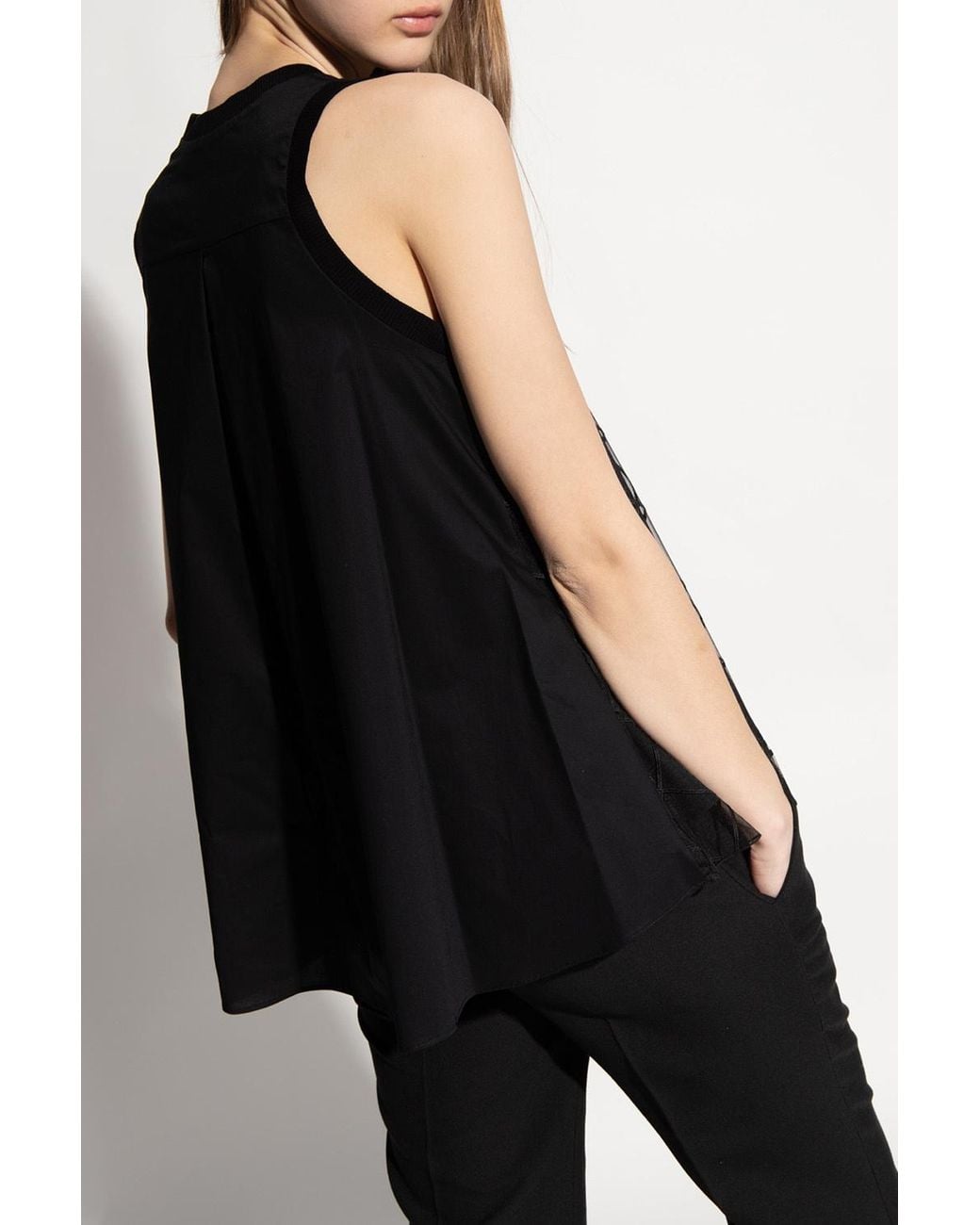 Iceberg Embroidered Tank Top in Black | Lyst