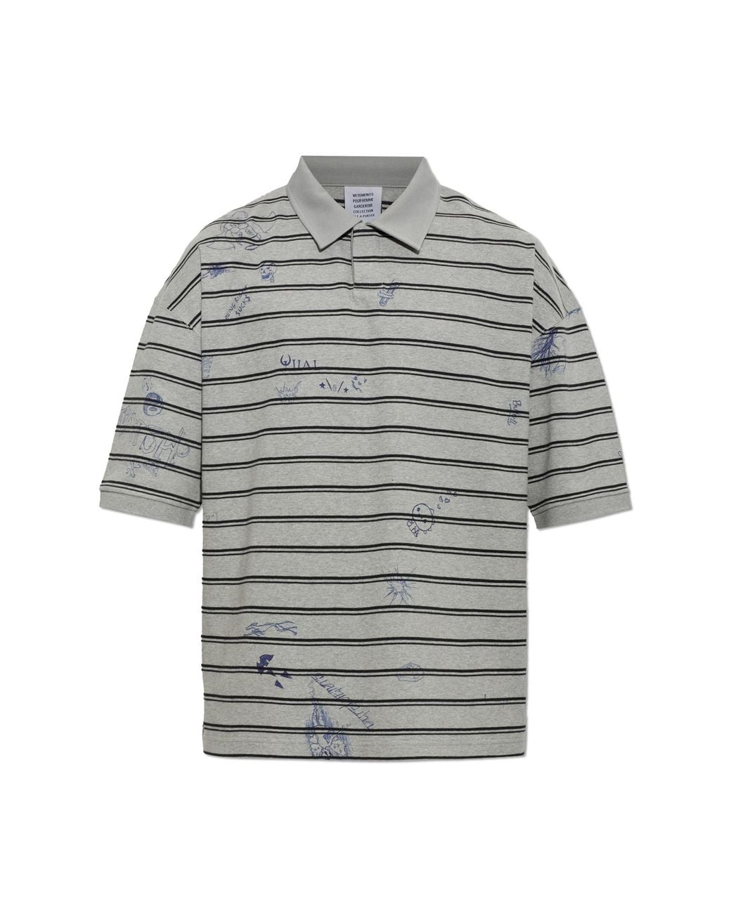 Vetements Gray Cotton Polo for men