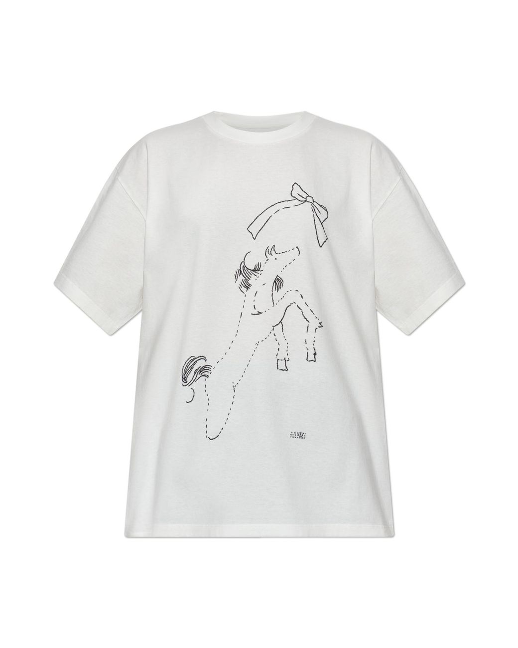 MM6 by Maison Margiela White T-Shirt With Print