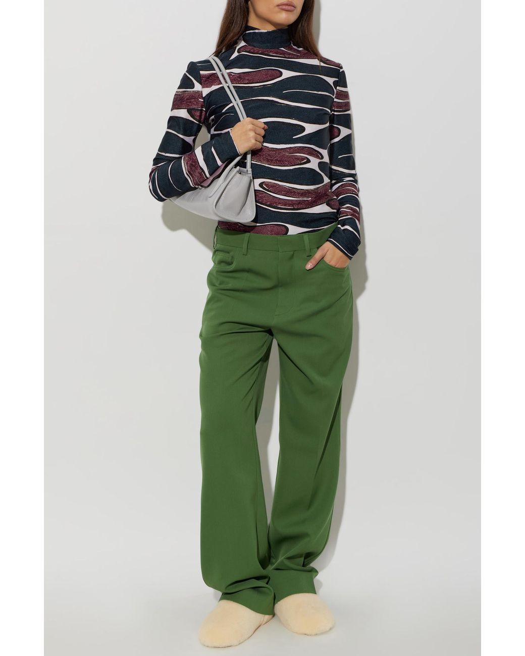 Ugg Green 'Elea Fluffed' Sliders