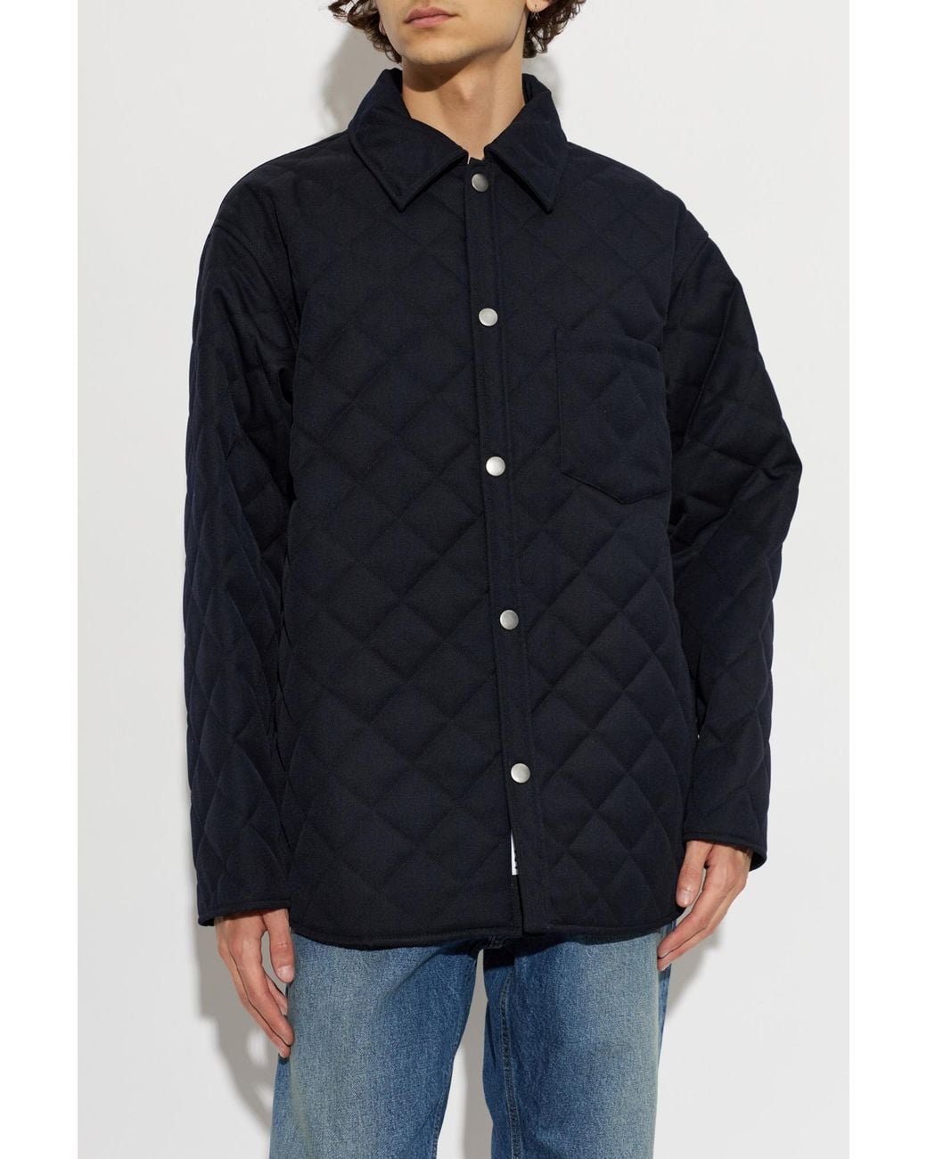 A.P.C. Blue Quilted Jacket 'Georges' for men