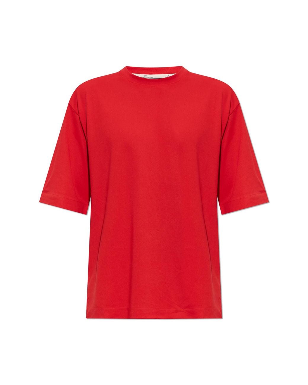Jacquemus Red Oversized 'Rond Carre' T-Shirt for men