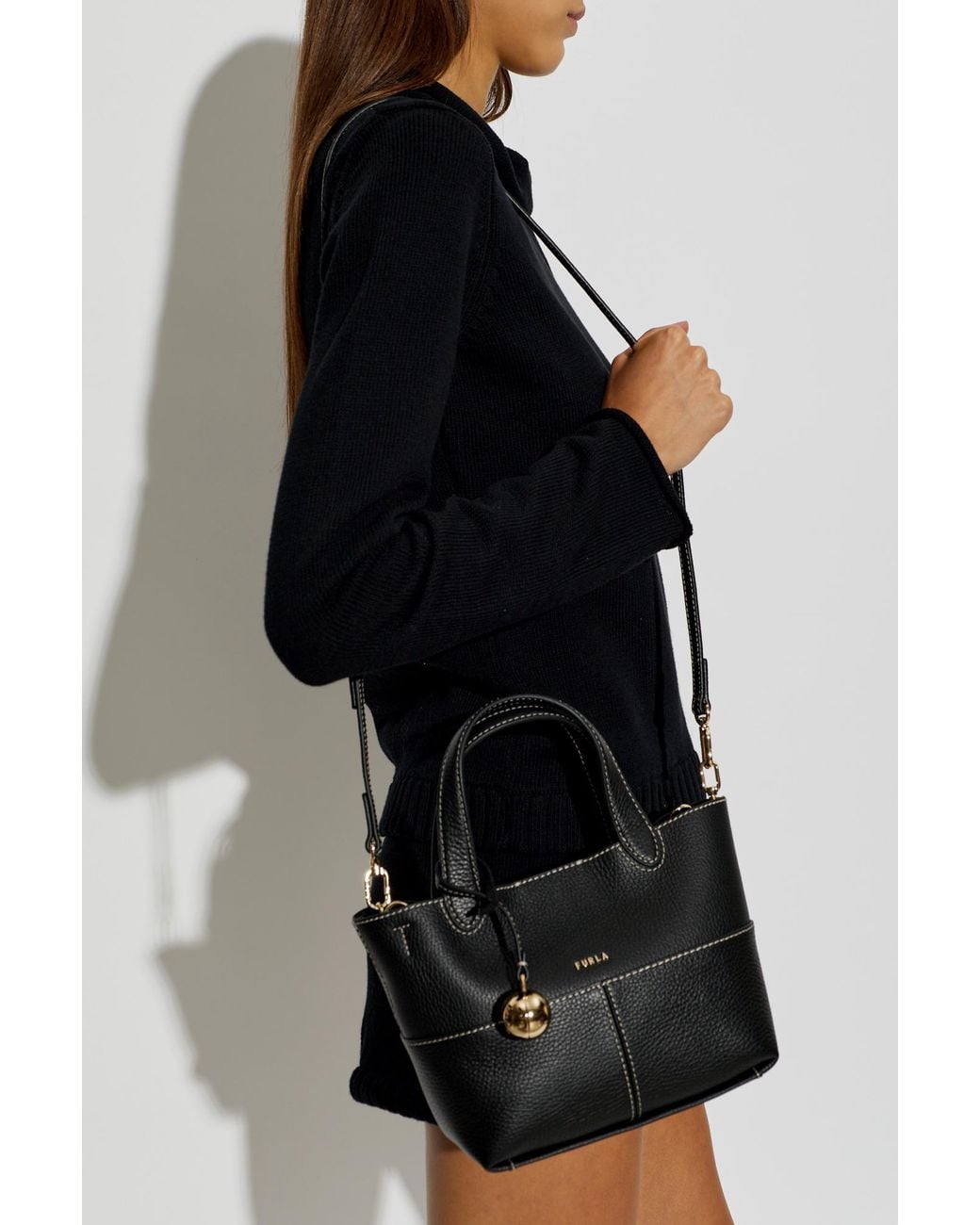 Furla Black Leather 'Primrose Mini' Bag
