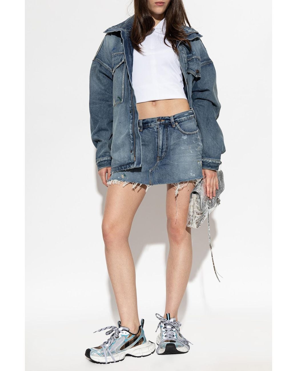 Balenciaga Blue Jeans Shorts With A Vintage Effect