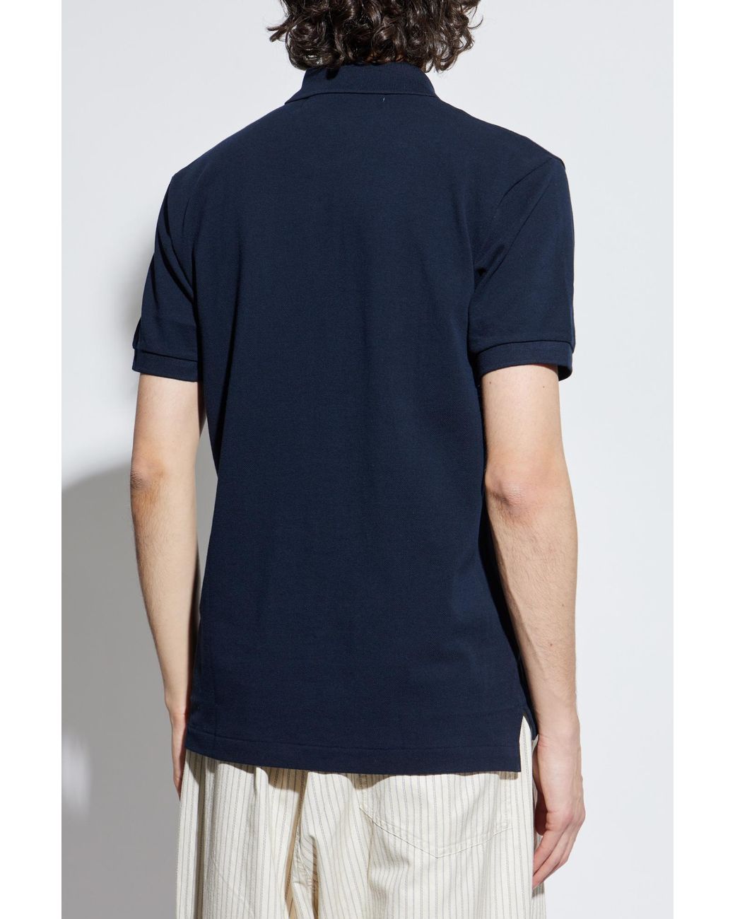 COMME DES GARÇONS PLAY Blue Polo With Logo Patch for men