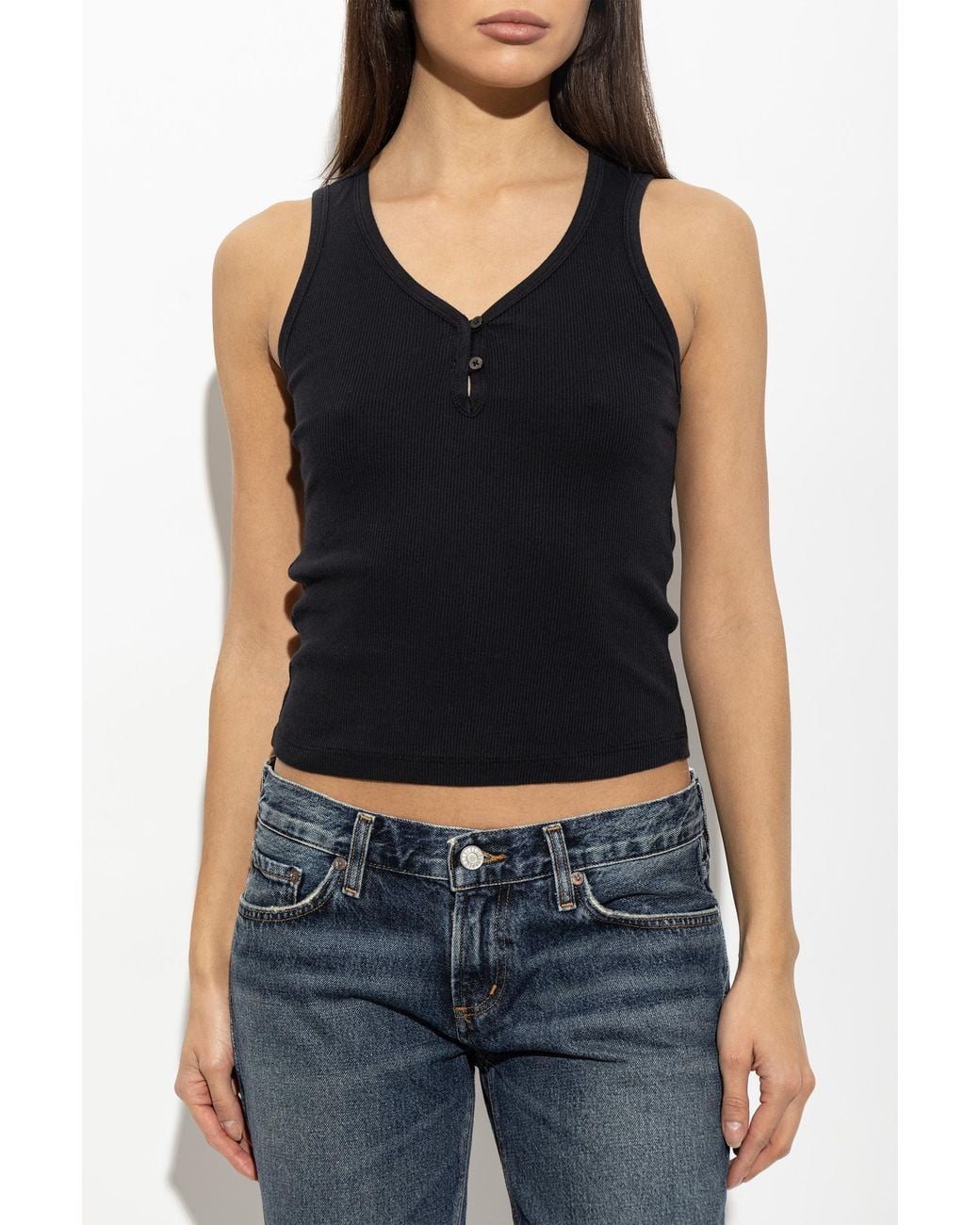 The Upside Black Cotton Tank Top 'Charli'