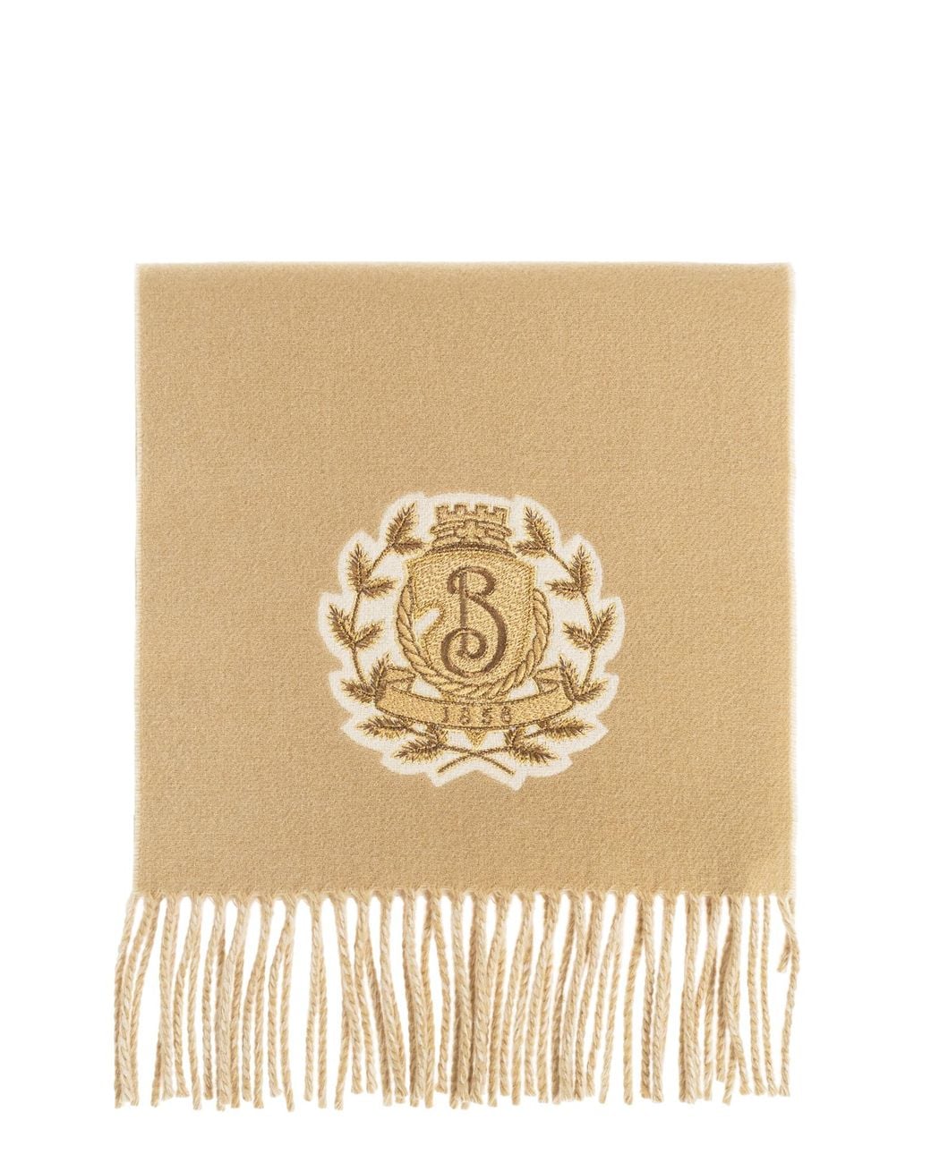 Burberry Natural Scarf With Embroidered Logo