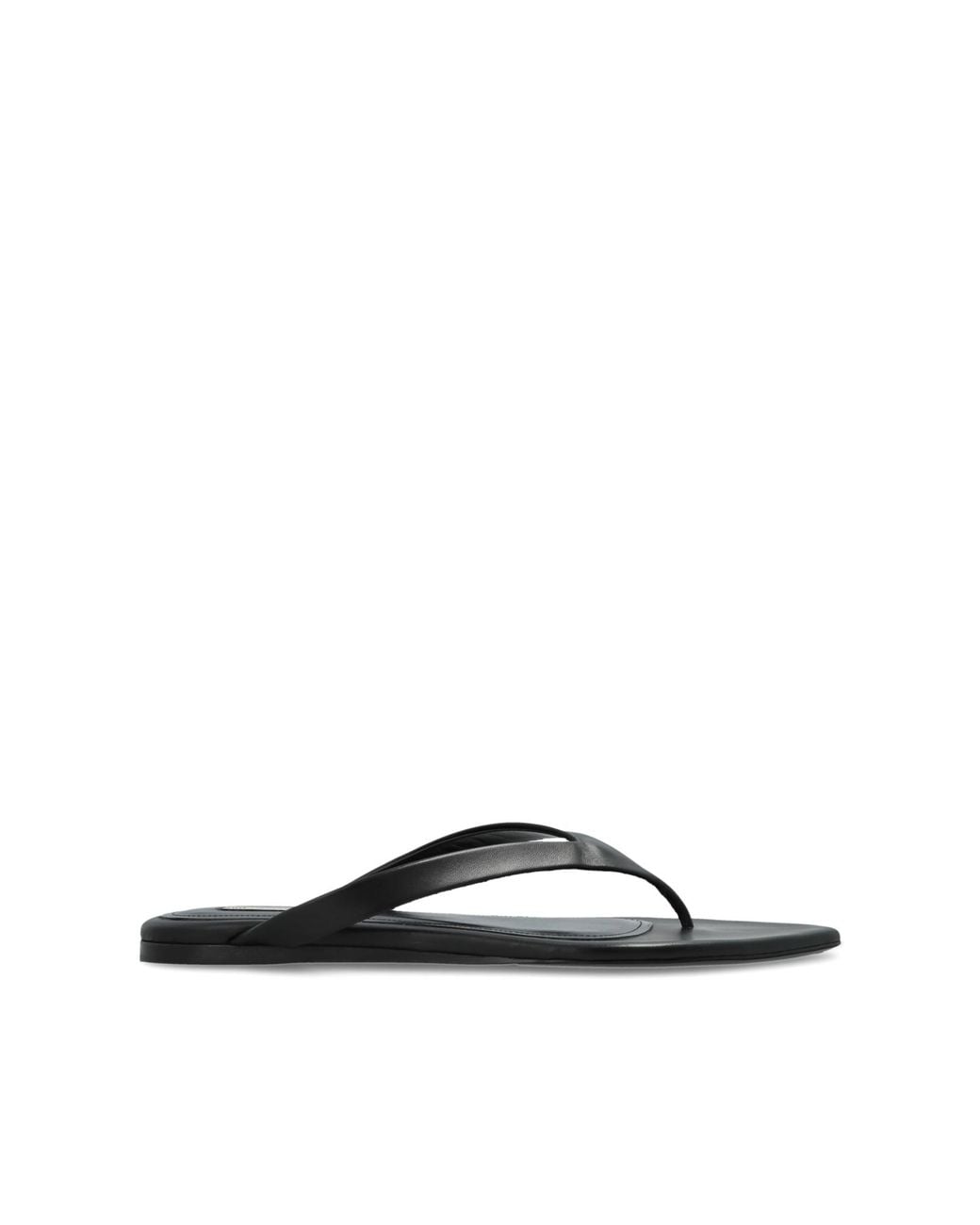 AMI Black Leather Slides