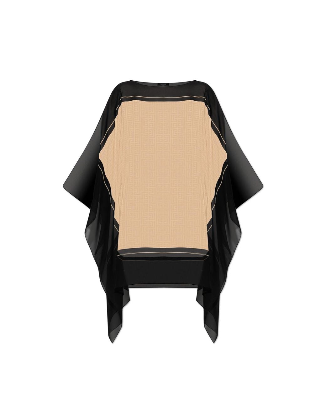 Balmain Black Silk Poncho
