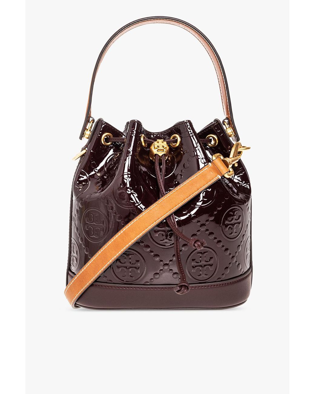Tory Burch Bucket Bag In Patent Leather in Red | Lyst Australia