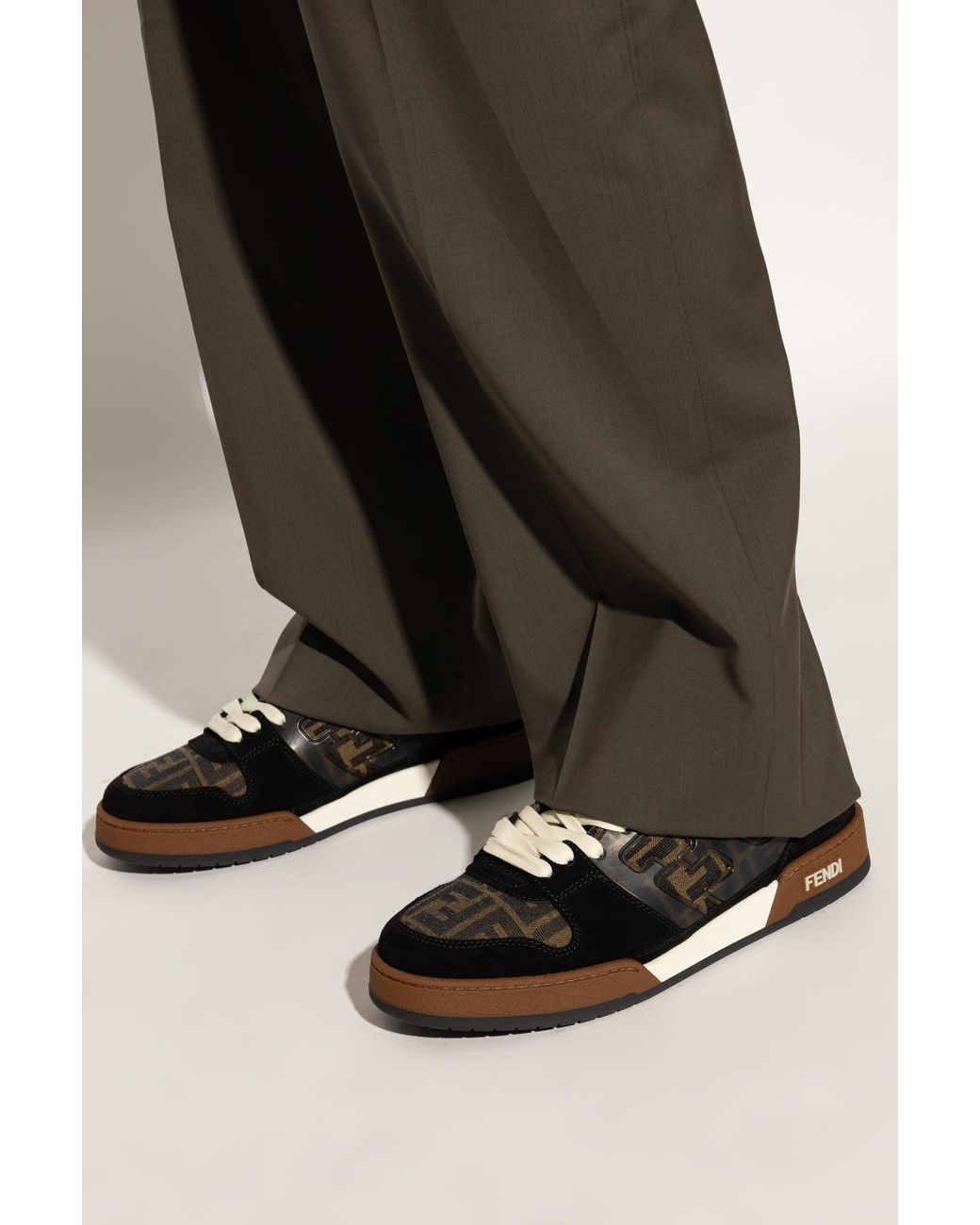 Fendi Black Sneakers With Logo for men