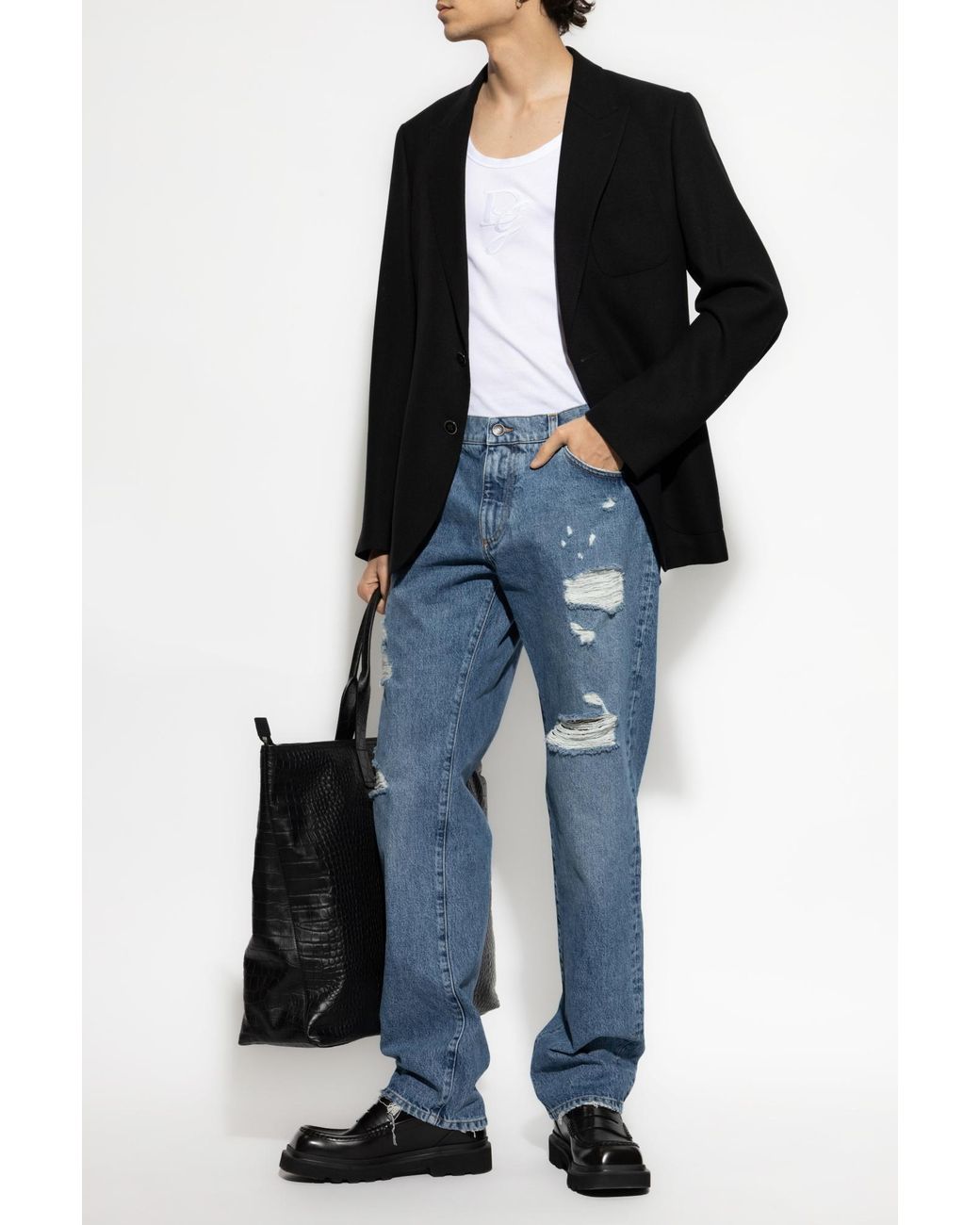 Dolce & Gabbana Blue Jeans With Vintage Effect for men