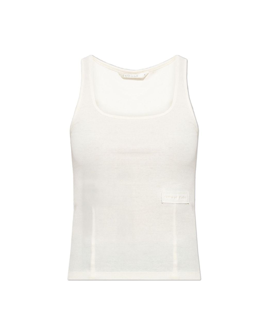 Rethinkit Studios White Ribbed Sleeveless Top