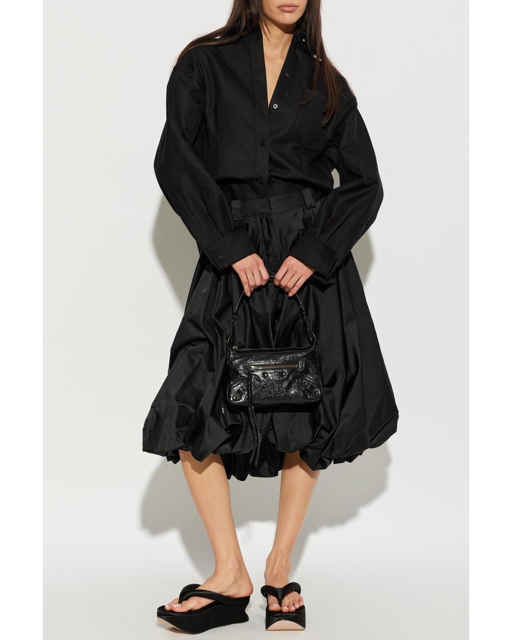 Balenciaga Black Asymmetrical Cut Shirt