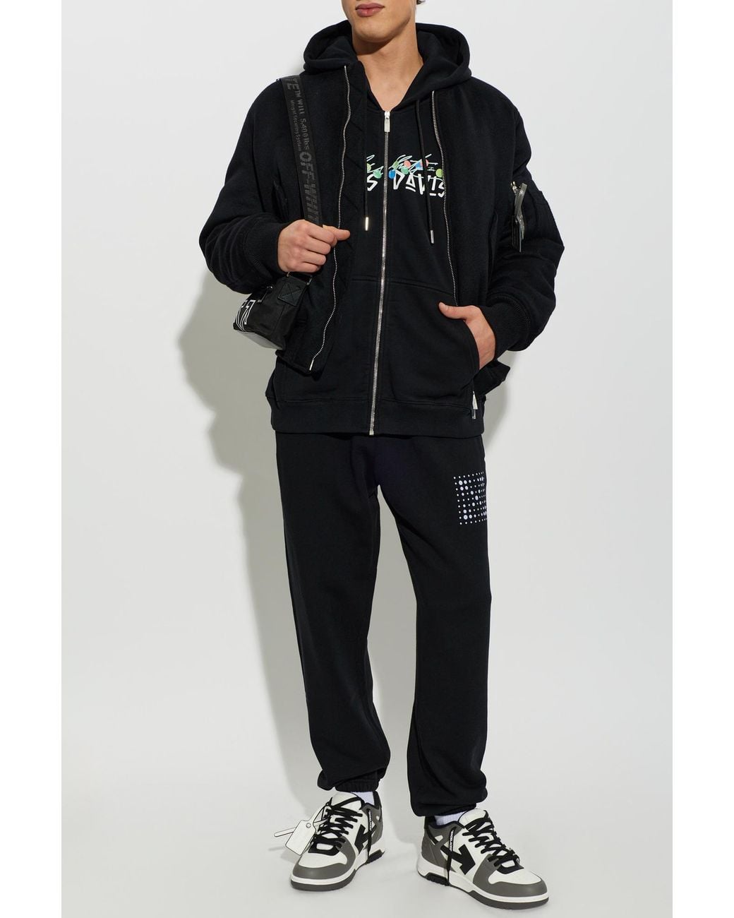 Off-White c/o Virgil Abloh Black Cashmere 'Bomber' Jacket for men