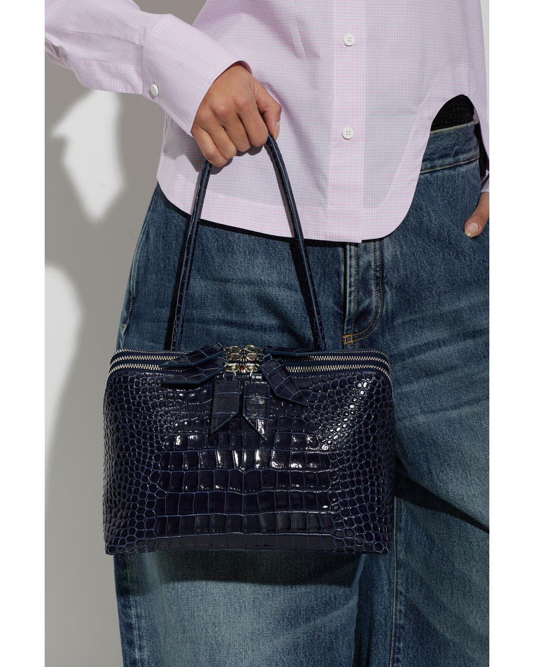 The Attico Blue 'L'Altra Di Milano' Shoulder Bag