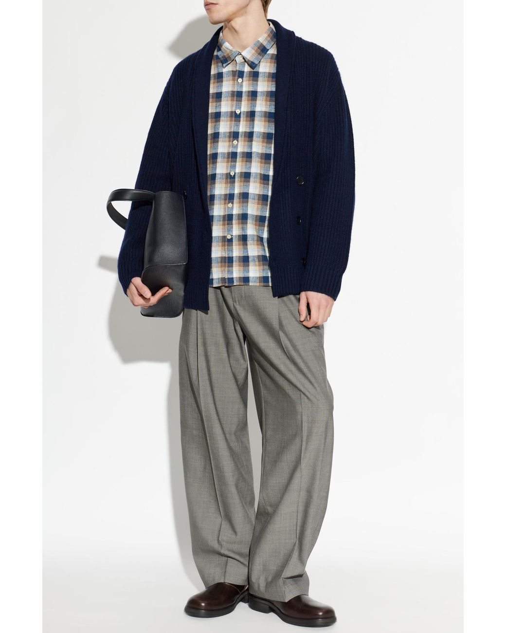 Lisa Yang Blue Cardigan 'Lyle' for men