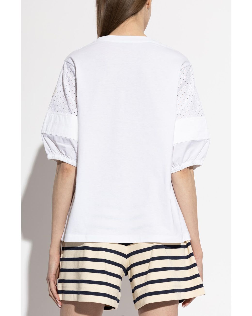 Moncler White Top With Puff Sleeves