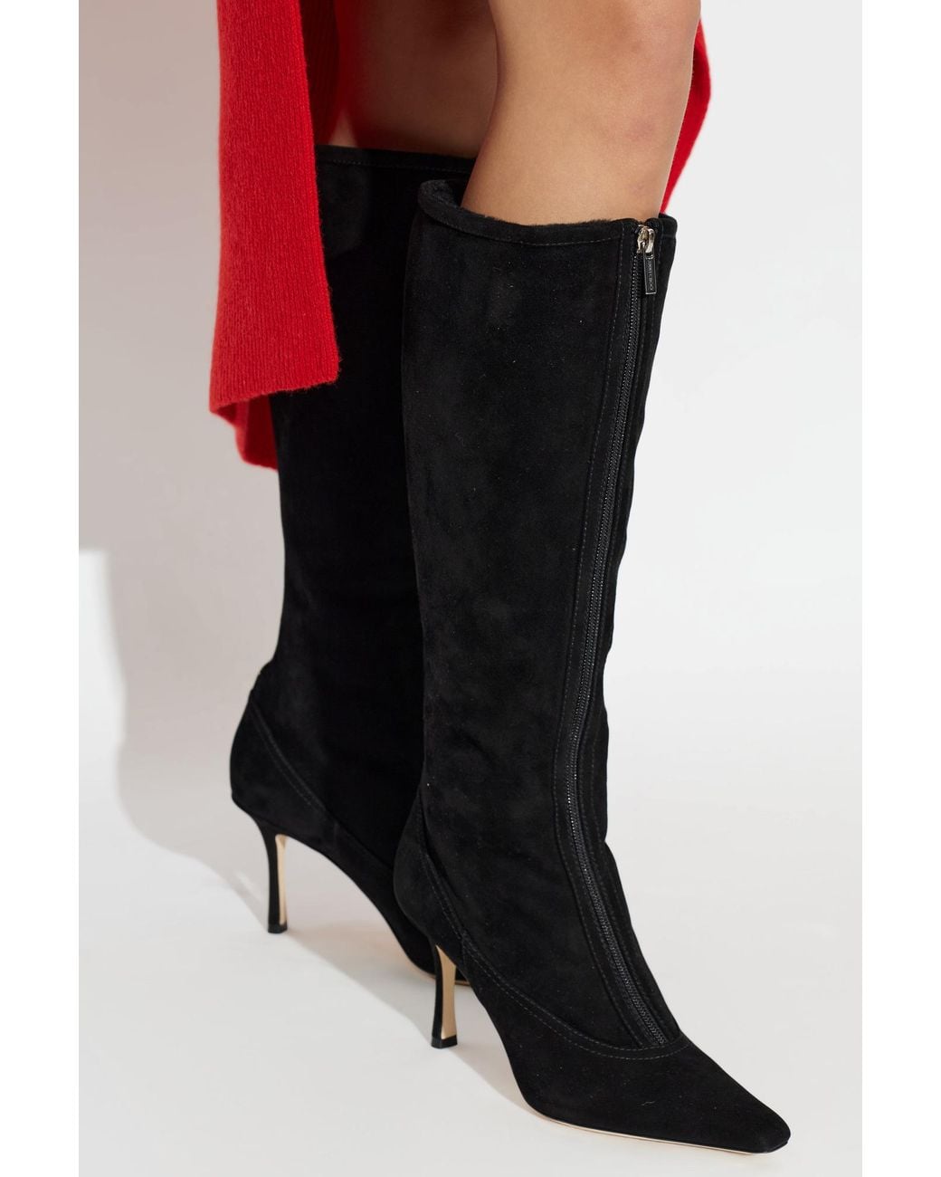 Jimmy Choo Black Jozi Heeled Knee-High Boots