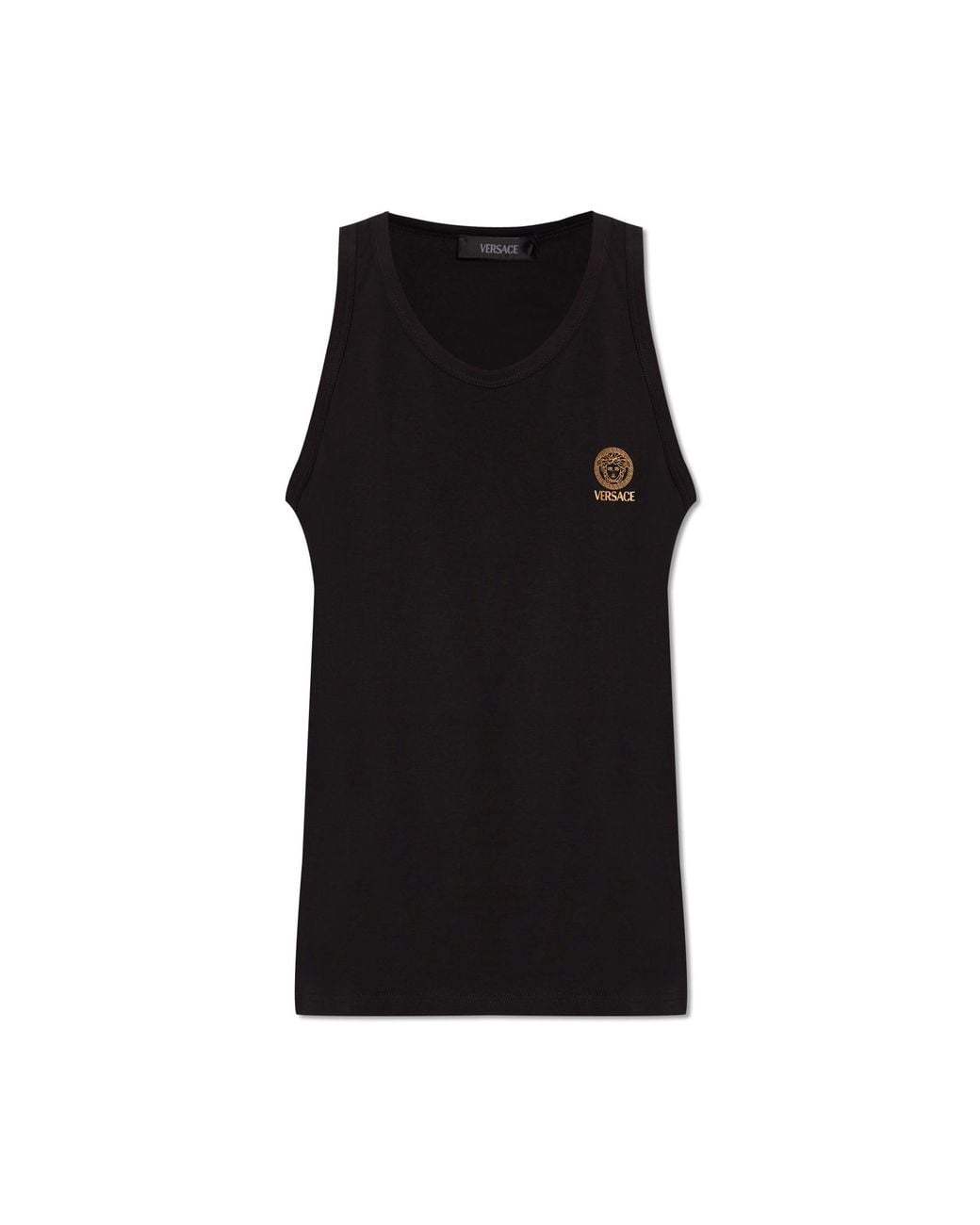 Versace Black 'Underwear' Tank Top for men
