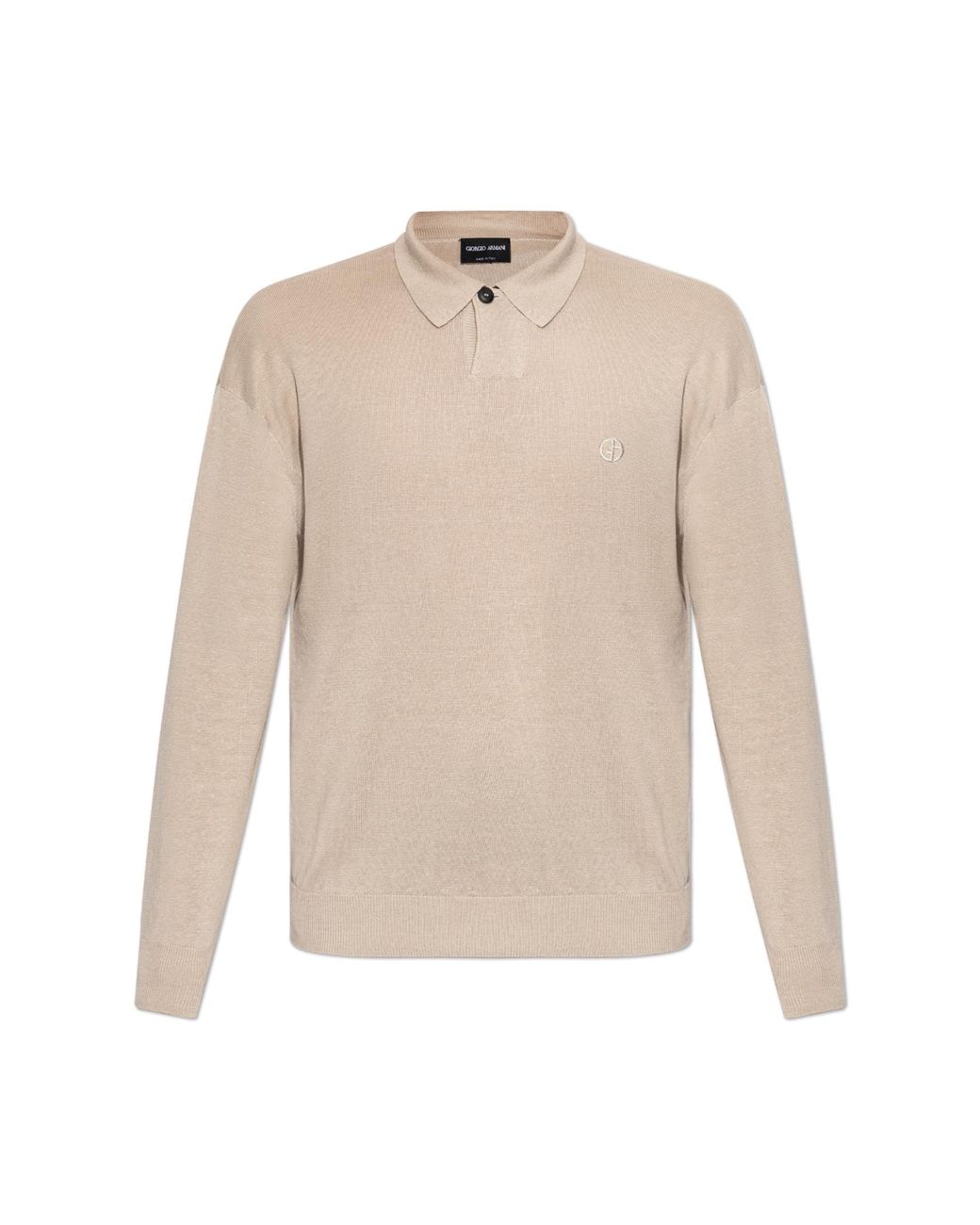 Giorgio Armani White Polo With Embroidered Logo for men