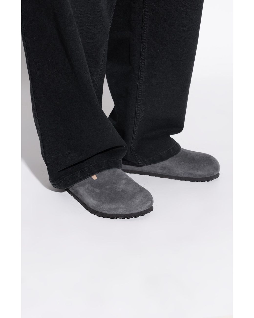 Birkenstock Gray 'Boston Bs' Slides for men