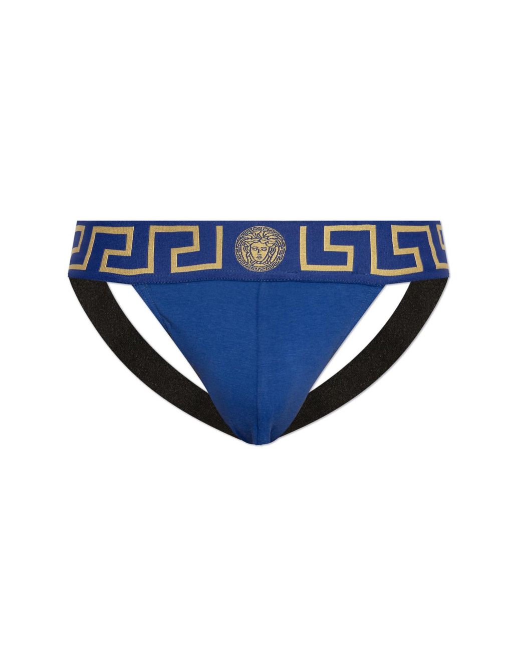 Versace Blue Cotton 'Jockstrap' for men