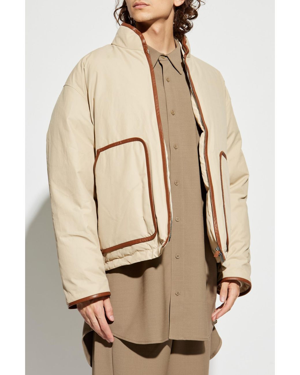 Tod's Natural Down Jacket With Stand-Up Collar for men