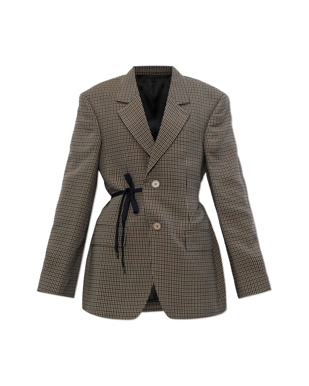 Balenciaga Gray Checked Pattern Blazer