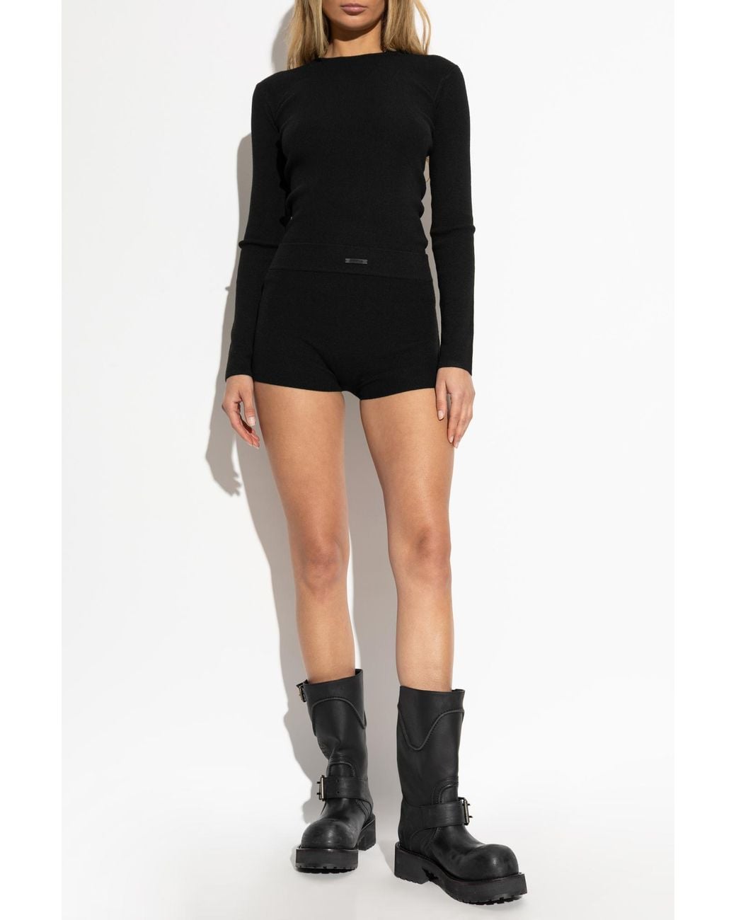 Fear Of God Black Shorts With Logo Patch